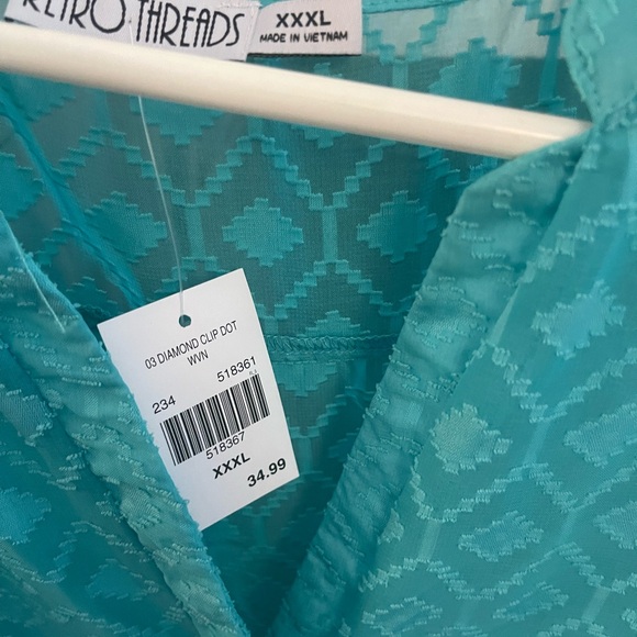 Retro Threads Sheer Lightweight Button Up Blouse - Picture 2 of 4